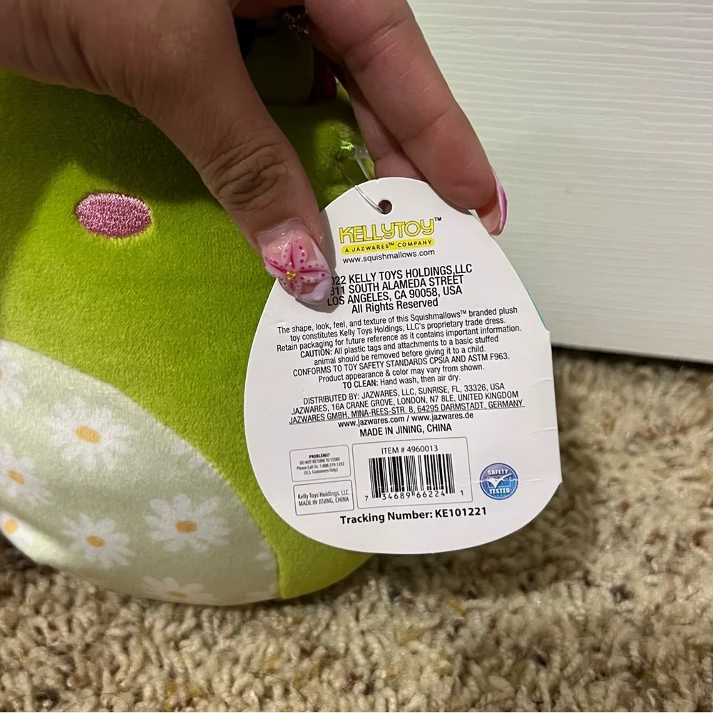 💗 Squishmallow - 7.5” Wendy‎ Green Frog with Pink Accents